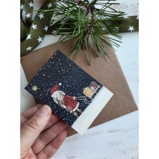 Mydesignpictures kartīte 10*7 cm Bunny in a winter night